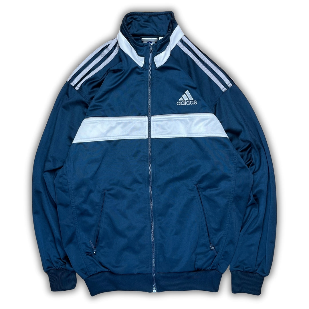 Vintage Adidas 90er Blue Dark Green Trackjacket (L)