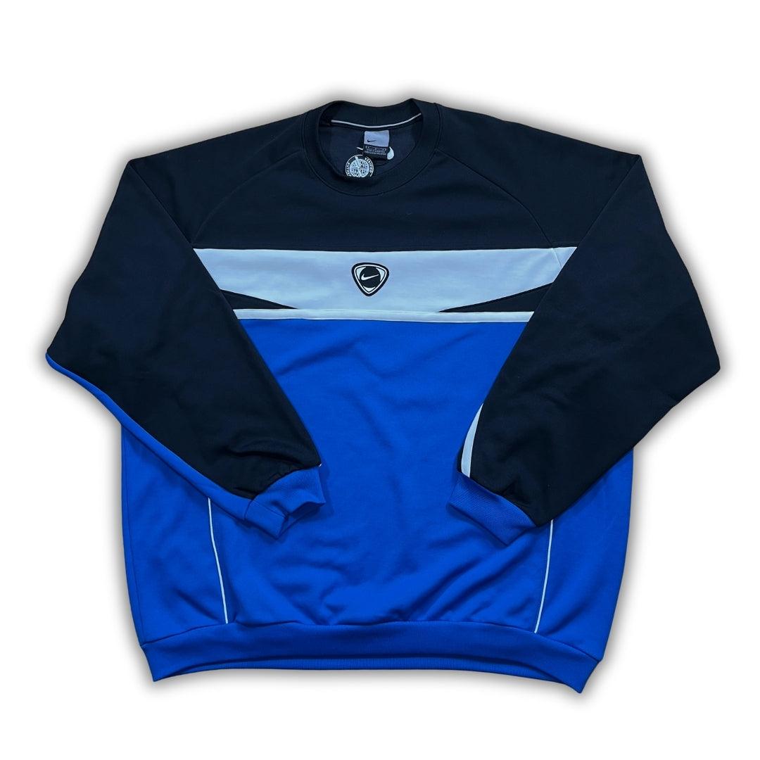 Vintage Nike Blue/Black Hoodie (L) - Solenetwork
