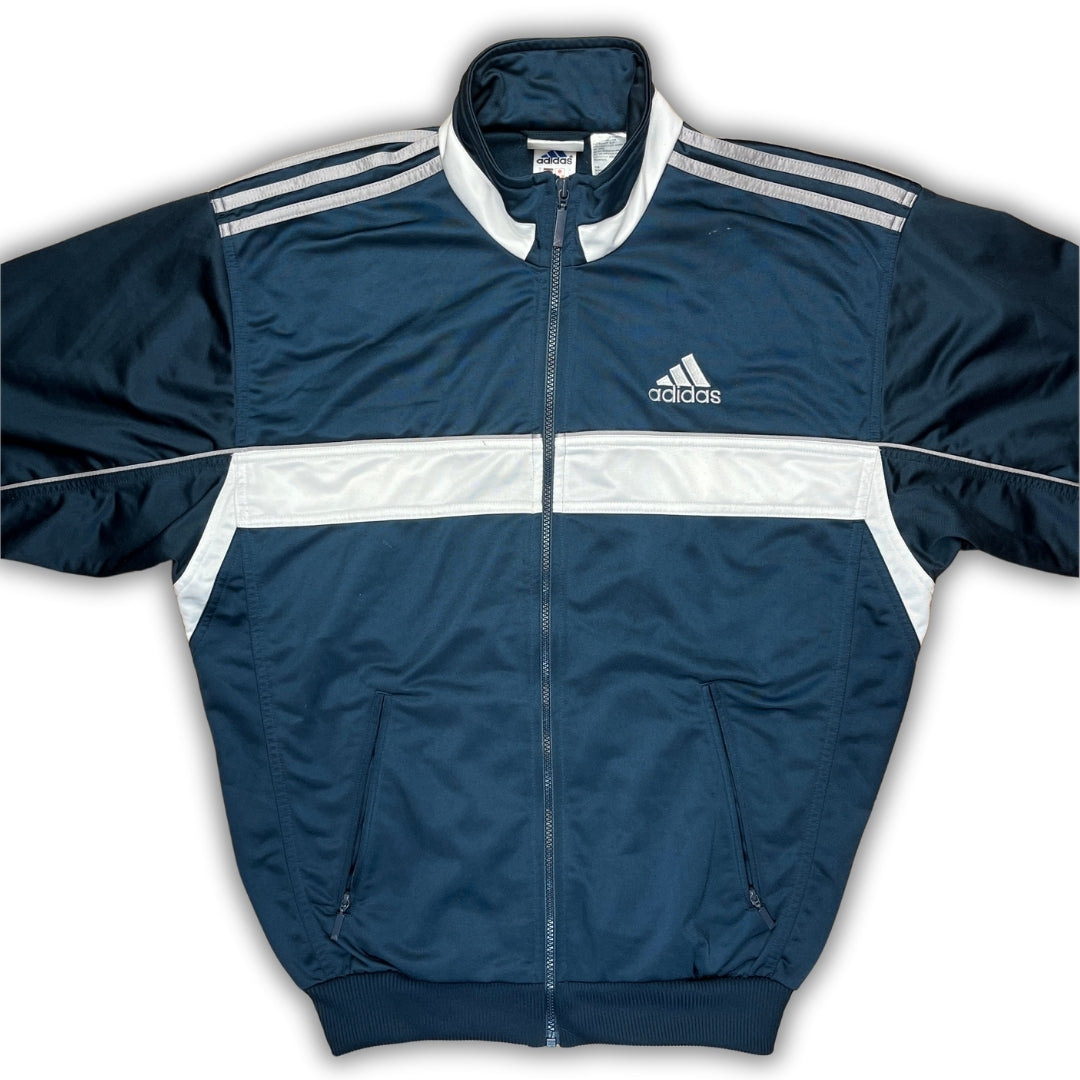 Vintage Adidas 90er Blue Dark Green Trackjacket (L)