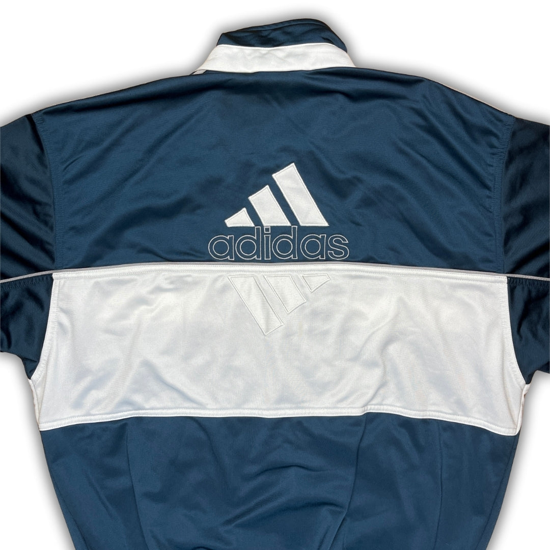 Vintage Adidas 90er Blue Dark Green Trackjacket (L)