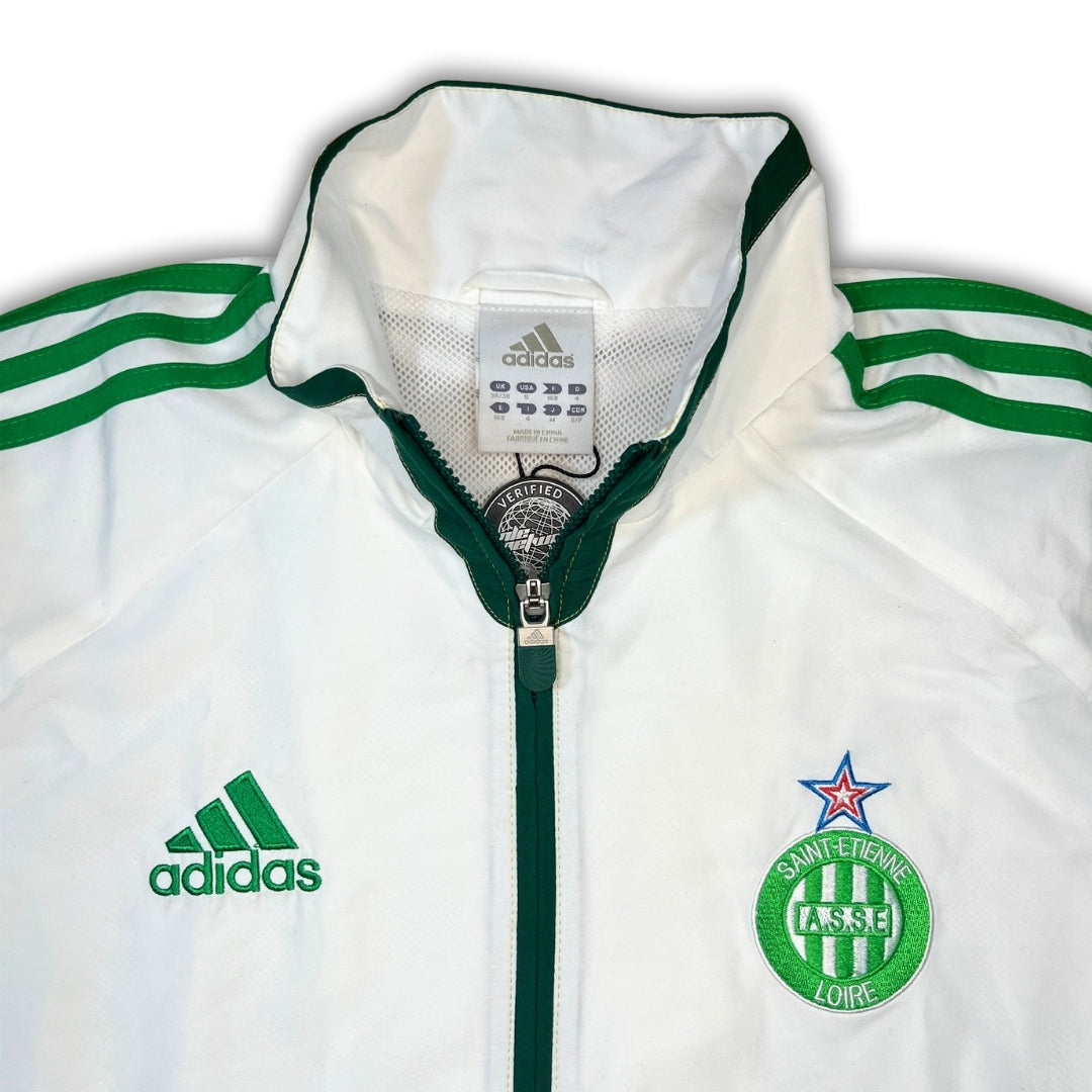 Vintage Adidas White Green Saint Etienne Trackjacket (S)