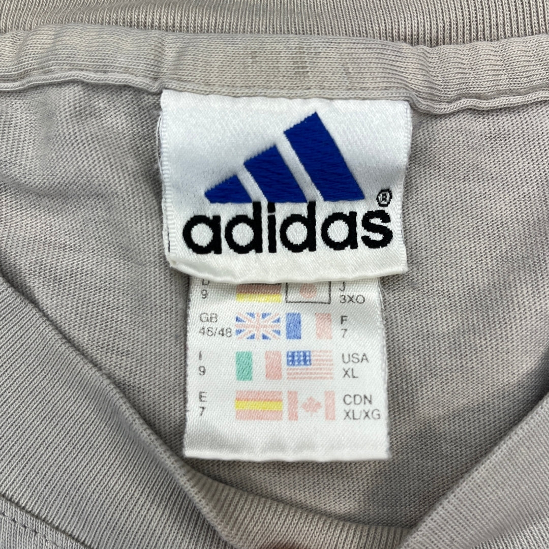 Vintage Adidas 90er Beige Grey Retro Shirt (L)