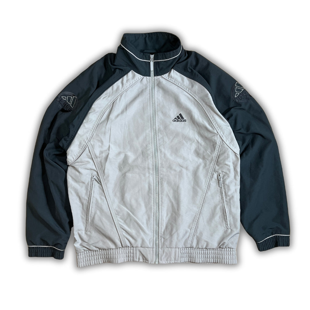 Vintage Adidas 90er Grey Black Trackjacket (S)
