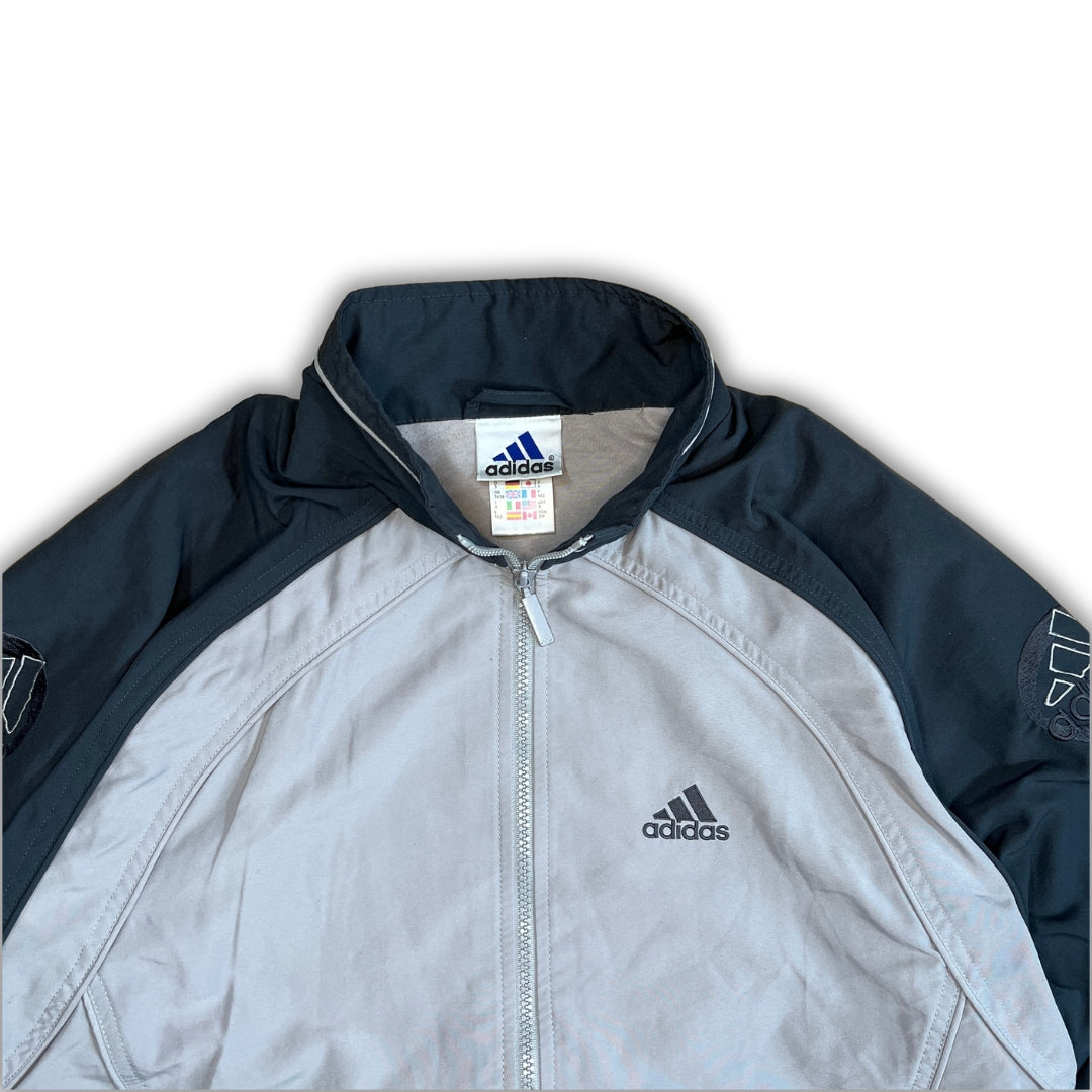 Vintage Adidas 90s Gray Black Track Jacket (S)