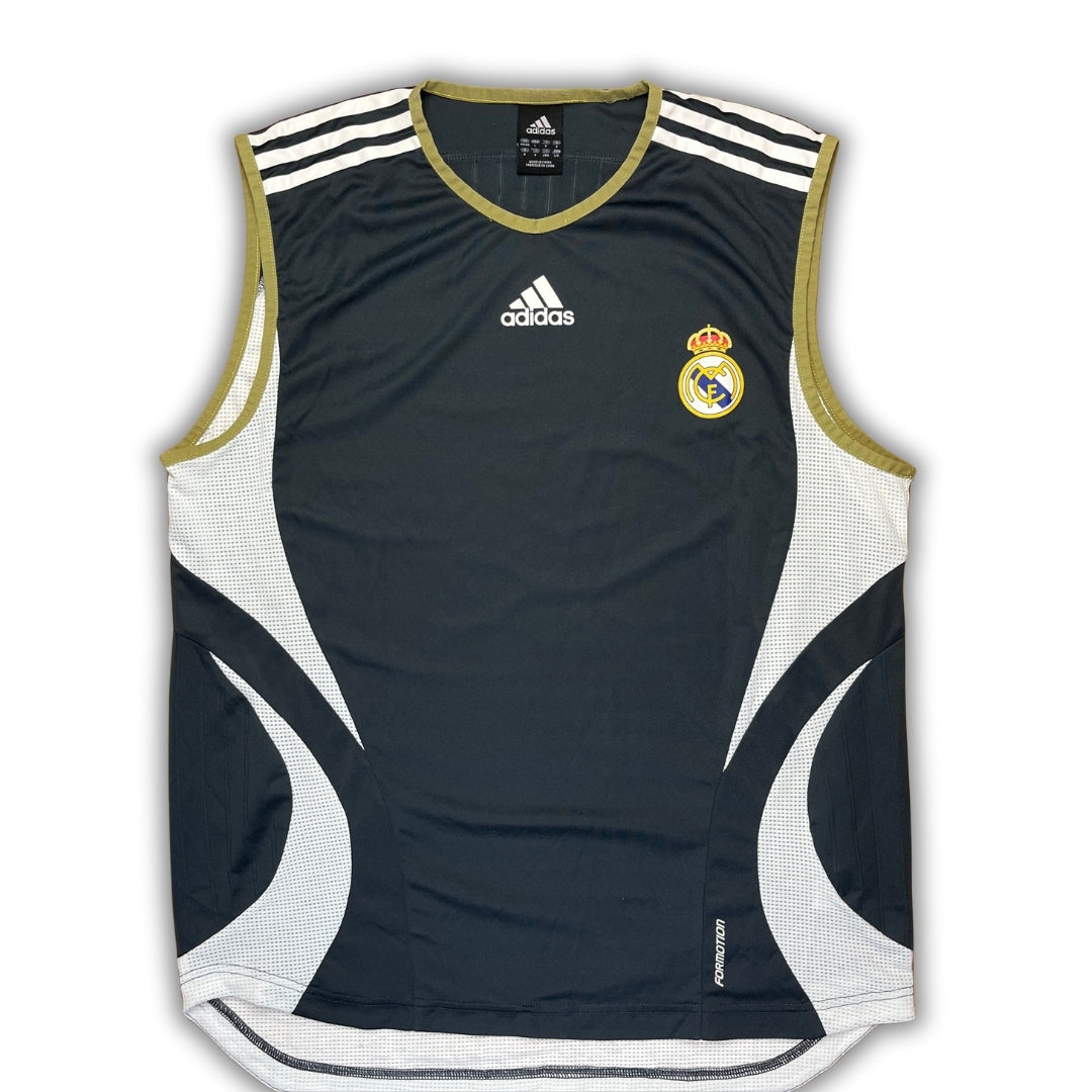 Vintage Adidas Grey Real Madrid Warmup Shirt (L)