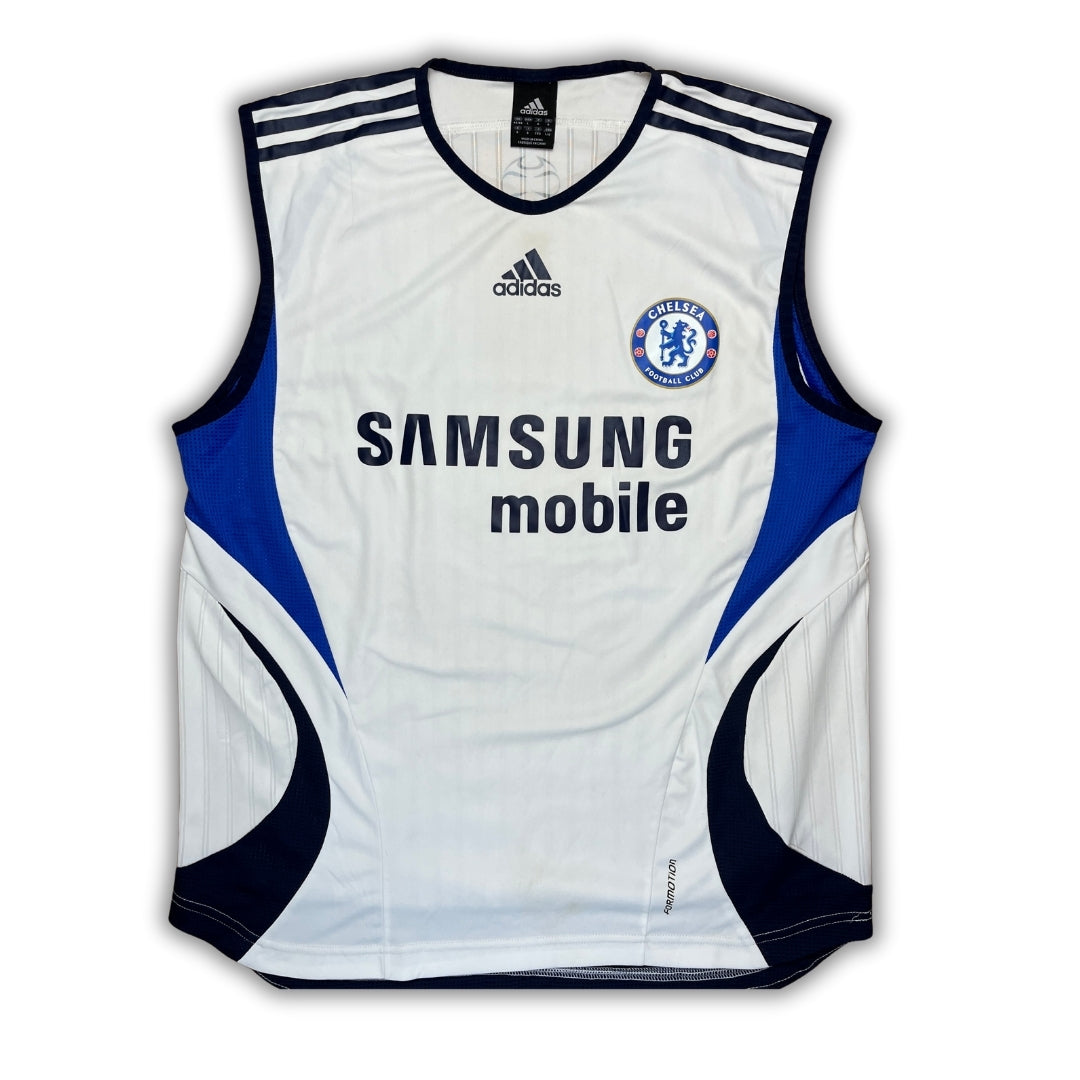 Vintage Adidas White Blue FC Chelsea Warmup Shirt (L)