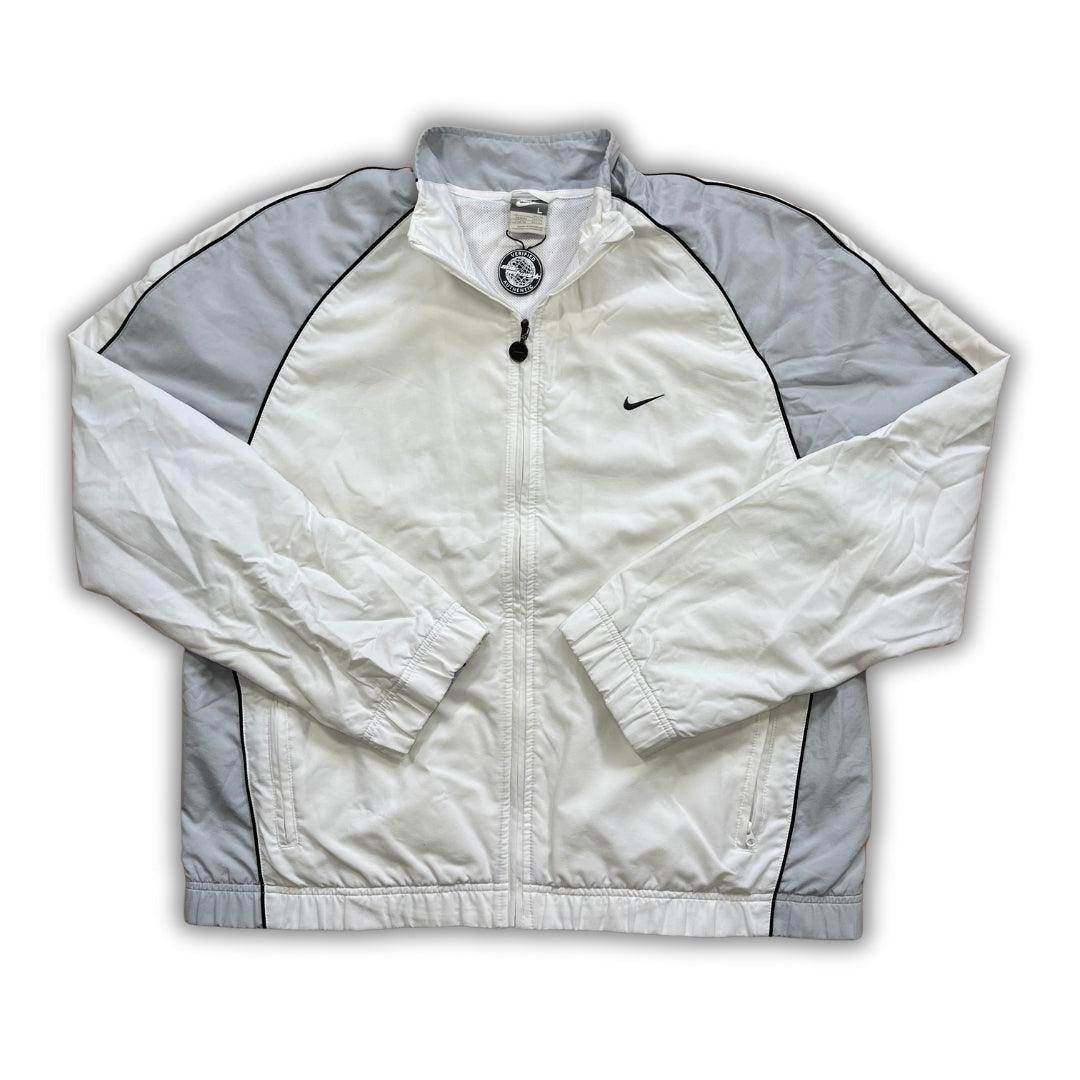 Vintage Nike White Grey Trackjacket (L) - Solenetwork