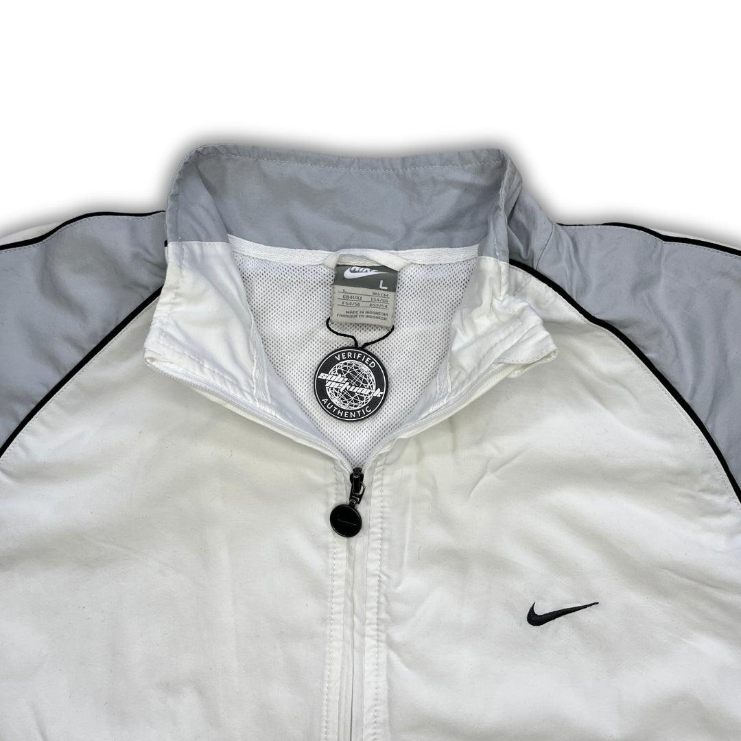Vintage Nike White Grey Trackjacket (L) - Solenetwork