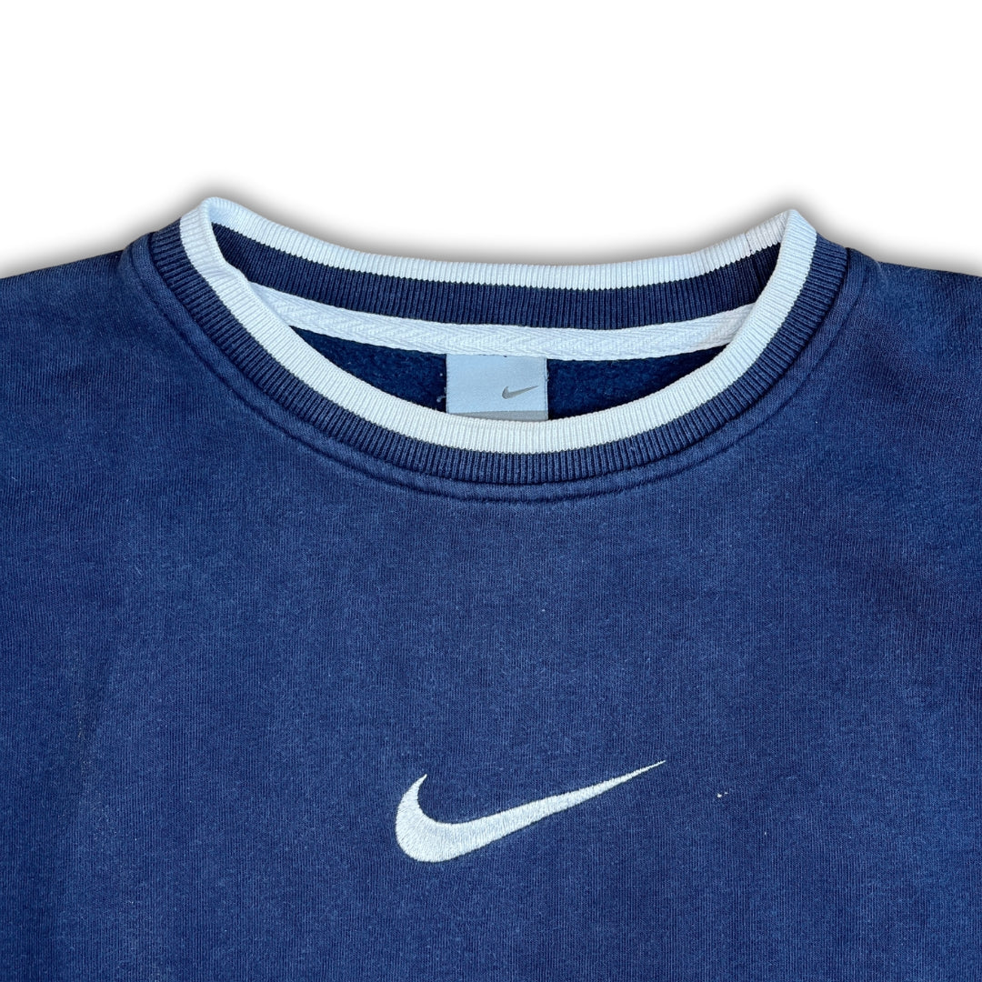 Vintage Blue Nike Swoosh Hoodie (XL)