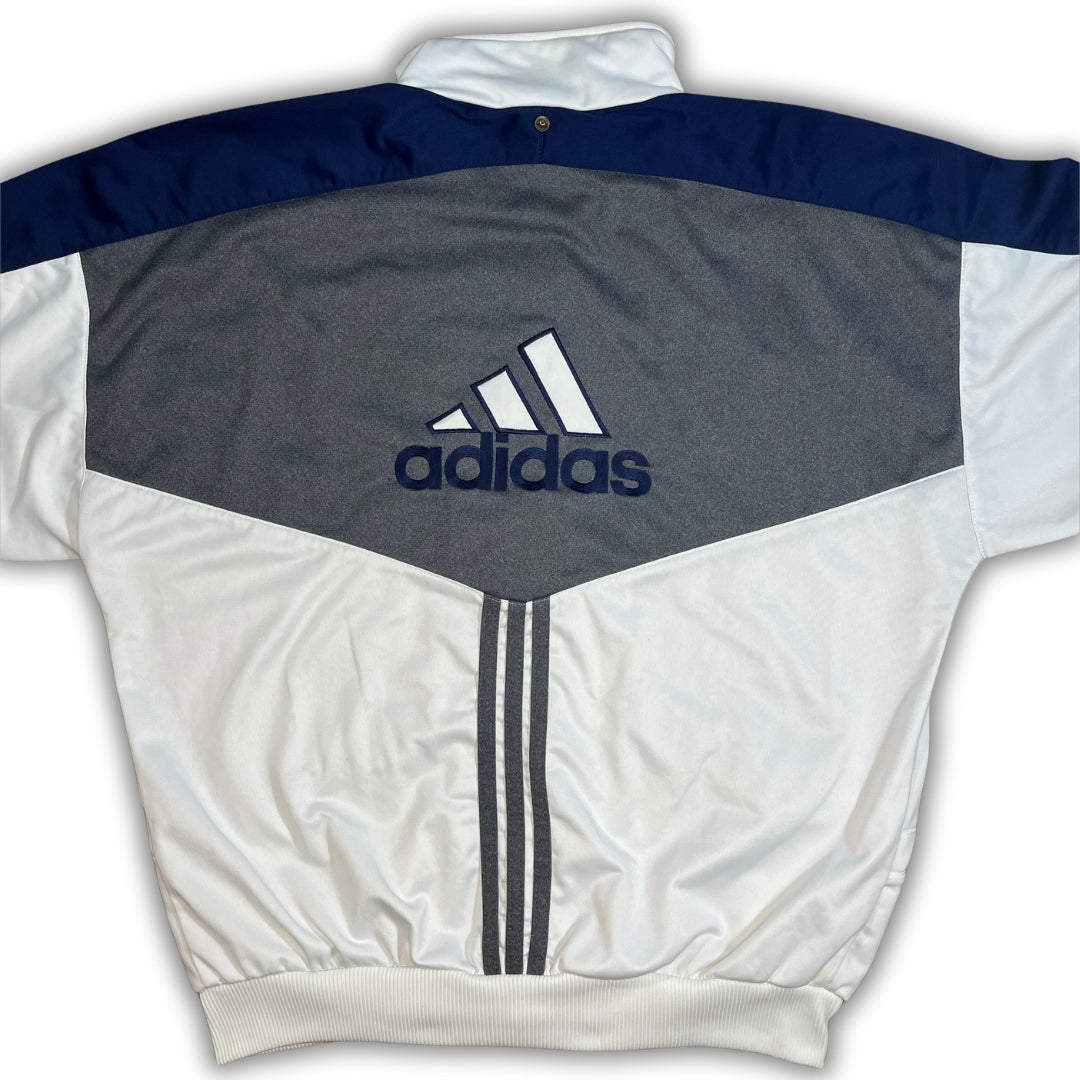 Vintage Adidas 90er White Blue Trackjacket (L)