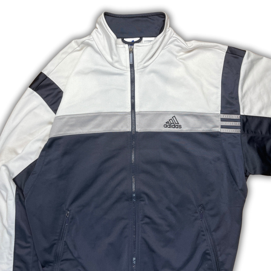 Vintage Adidas 90er Beige Blue Trackjacket (L)