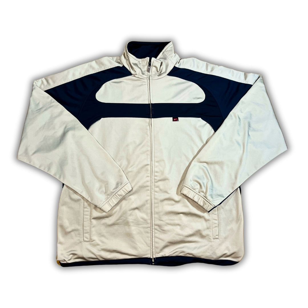 Vintage Nike Beige Blue Track Jacket (L)