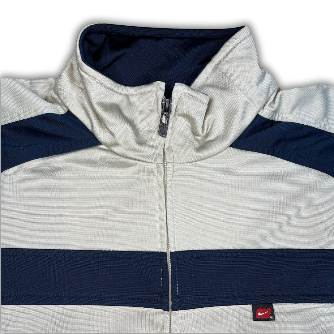 Vintage Nike Beige Blue Track Jacket (L)
