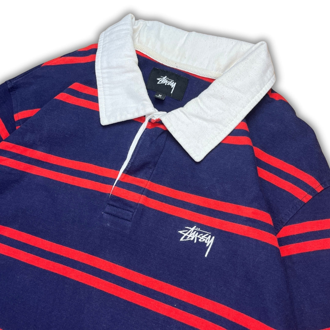 Vintage Stüssy Red Blue Rugby Shirt (M)