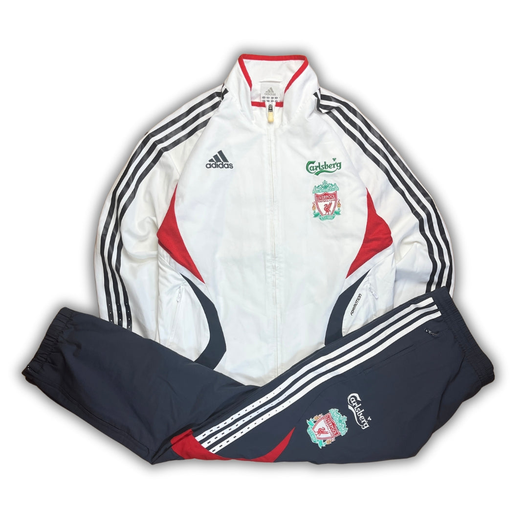Vintage Grey White Adidas FC Liverpool Tracksuit (M)