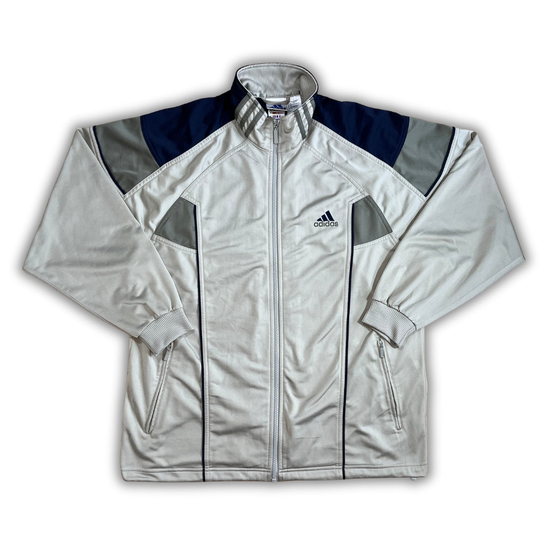 Vintage Adidas 90er Beige Blue Trackjacket (L)