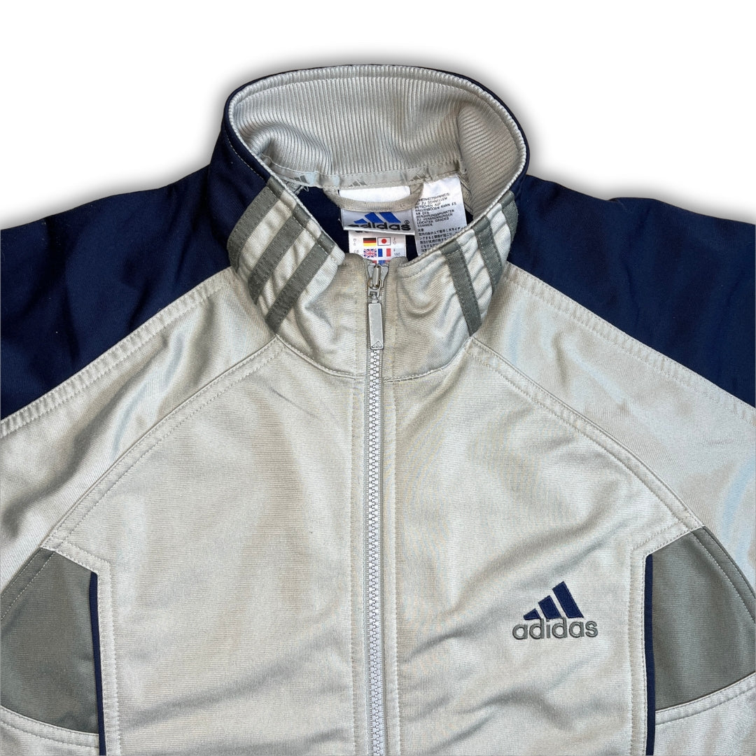 Vintage Adidas 90er Beige Blue Trackjacket (L)