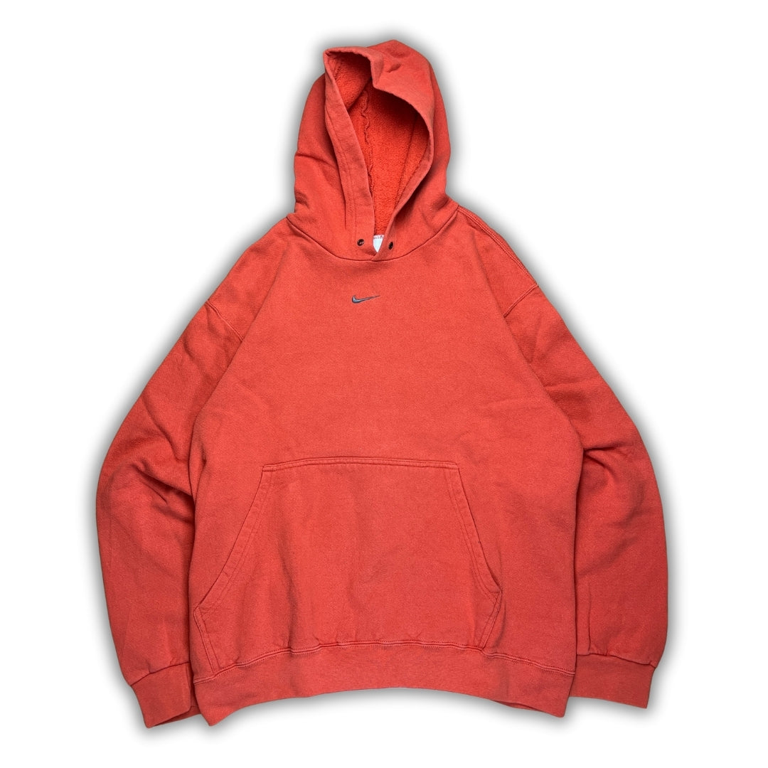 Vintage Nike Orange Middle Swoosh Hoodie (M)