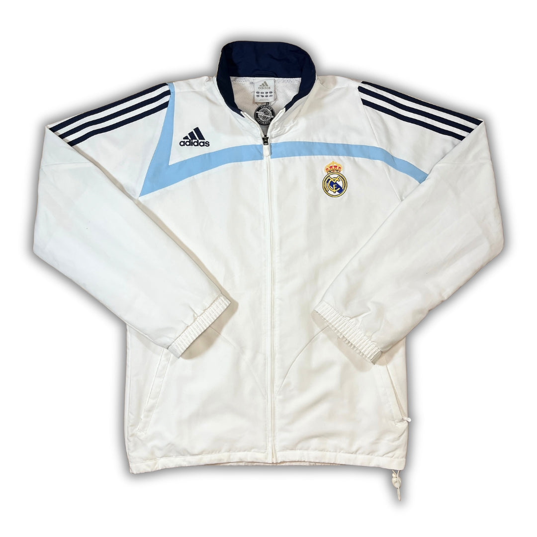 Vintage Adidas White Blue Real Madrid Trackjacket (XL)