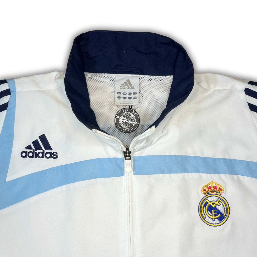 Vintage Adidas White Blue Real Madrid Trackjacket (XL)